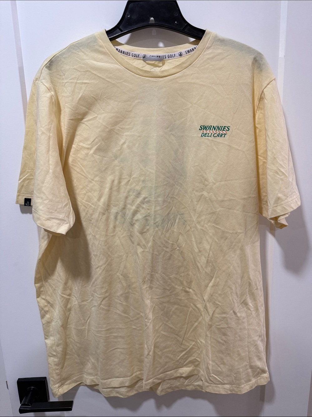 Swannies Golf Short Sleeve Pimento Tee in Pale Yellow - 2XL